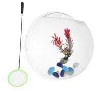 BUGUUYO Wall-mounted Fish Bowl Acrylic Hanging Aquarium and Propagation Vase Dual-use Transparent Hydroponic Planter for Small Fish and Plants Easy Installation Space-saving Vertical