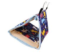 BUGUUYO Warm Soft Parrot Nest Hammock with Cute Cartoon Pattern Fabric Hanging Bird Bed for Small Pets Breathable Triangular Snuggle Hut for Cage Use Removable and Easy to Clean Medium