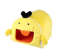 BUGUUYO Warm Yellow Removable Washable Pet Sleep Cage for Hamster Squirrel Cozy Animal Bed Soft Material Cute Design for Indoor and Travel Use