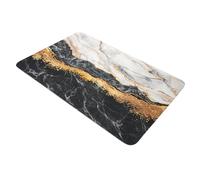 BUGUUYO Water Absorbent Non Slip Bath Mat with Gold Plated Design Quick Dry Rectangle Floor Rug for Bathroom Kitchen Toilet Comfortable Slip Resistant Soft Pad