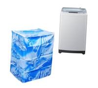 BUGUUYO Waterproof Dustproof Washing Machine Cover Polyester Satin Cloth Case Sun Protection Zipper Closure Colourful Pattern 58×55×87cm