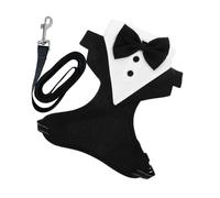 BUGUUYO Wedding Dog Suit Tuxedo Dog Vest Harness Leash Elegant Bow Tie Costume Comfortable Material Quick Wear Design for Outdoor Use