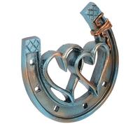BUGUUYO Wedding Heart Bride the Featuring Horseshoe Resin Horseshoes Wall or Decor Fine Workmanship and Vintage Sculpture Hanging with Not Easy to Fade Black for Living Room Garden