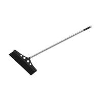 BUGUUYO Wide Black Outdoor Push Broom with Long Handle, Heavy Duty Detachable Garden Sweeper for Patio and Yard Cleaning, Commercial Sanitation Floor Scrub Brush