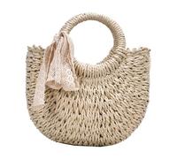 BUGUUYO Women Woven Cross-body Bag Lightweight Polyester Shoulder Bag | White, Chic Casual Style, Convenient to Store and Easy to Carry, for Women
