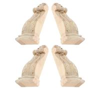 BUGUUYO Wood Corbels Resisting Daily Wear and Tear for Shelves 4pcs European Style Decorative Carved Wood Trim Molding Sturdy Wooden Cabinet Applique for Studies and Countertops