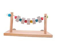BUGUUYO Wooden Bird Perch Lava Chew Blocks Parakeet Stand Toy for Caged Birds Sturdy Chewing Platform for Parrots
