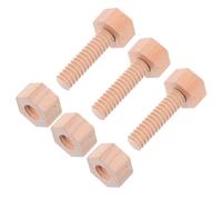 BUGUUYO Wooden Screw and Nut Building Toys for Toddlers, 3pcs Mini Construction Set for Developing Fine Motor Skills and Logical Thinking, Early Engineering Toy for Kids’ Hands-on Play