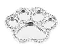 BUGUUYO Zinc Alloy Cat Paw Mini Mirror with Rhinestones, Portable DIY Phone Case Decoration, Crystal Paw Makeup Mirror Ornament for Phone Case Accessories