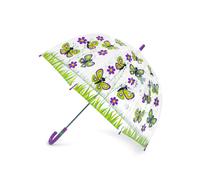 Bugzz Happy Butterfly Print Kids Umbrella - Clear