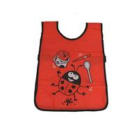Bugzz Kids Apron - Ladybug Bee Pattern, Red, Unisex, 3-6 Years, Easy Clean PVC, Velcro Closure, Arts & Crafts, Kids Kitchen Apron