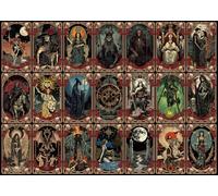 BUHAH Tarot Cards Puzzle Halloween Spooky Witchy Goth 1000 Pieces Scary Skull Art Jigsaw Puzzle Holiday Collage As Family Game