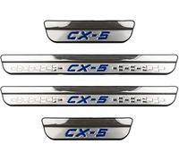 buhb 4 Pcs Car Door Sill Protector Strips for Mazda CX-5 CX5 2017 2018 2019 2020 2021 2022, Stainless Steel Auto Threshold Kick Plates Bar Guard Non-Slip Anti-Scratch Styling Accessories