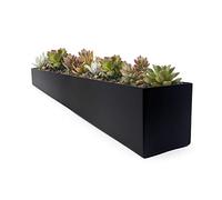Buhbo Modern Steel Through Rectangle Planter 32 Inches Black