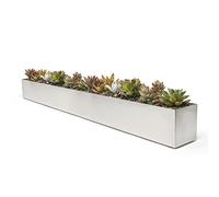 Buhbo Modern Trough Rectangle Planter 32 inch, Brushed Stainless Steel