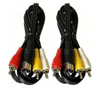 BUHCUWQB 2 Pack 6FT AV Cable Compatible with Sega Genesis 2 3, 3 RCA 9 Pin | 9 pin AV Cable Compatible with Genesis 2, 3, CDX, Nomad; 6ft cable, color-coded RCA, clear video and sound, easy setup