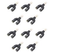 Buhdjfnke 10pcs 3.5mm Headphone Jack Audio Splitter U Type Adapter Microphone and Audio 2-In-1 Swivel Connector A