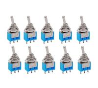 Buhdjfnke 10Pcs SPDT Mini Toggle Switch ON-on Toggle Switch 3-Pin 2 Position 125V/6A 250V/3A Power Button Switch Car -102