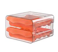 Buhdjfnke 2-Layer Egg Storage Box for Refrigerator - -Keeping Plastic Drawer Organizer, Large Capacity Kitchen Rack Red