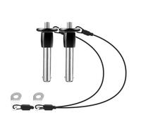 Buhdjfnke 2 Pack 303 Stainless Steel Quick Release Pin Ball Locking Pin with Push Button Round Handle Lanyard Usable Length 25mm