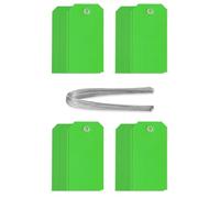 Buhdjfnke 200pcs Plastic Shipping Tags with Wire Bulk Shipping Tag Plastic Labeling Tag for Equipment Car Parts Garage Storage for Outdoors Luggage Inventory Shelf Green