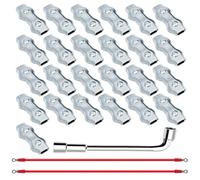 Buhdjfnke 25 PCS Heavy Duty M5 Poly Rope Connector Galvanized Steel Connector with Silicone Copper Conductive Wires Poly Rope Connector Set