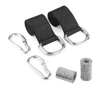 Buhdjfnke 2Pcs 1.5m Tree Swing Straps Hanging Kit with 2 Carabiners Single Bar Extension Belt Belt with Two Protective Sheets