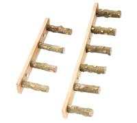 Buhdjfnke 2PCS 4/6 Steps Wood Ladder Pet Ladder for Hamster Cage Grinding Stick Climbing Toy