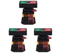Buhdjfnke 3X AC 220V Yellow Light ON-Off Stop Momentary Push Button Switch 1 NO 1 NC