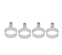 Buhdjfnke 4 Pcs Egg Frying Rings Stainless Steel Omelette Model Pancake Rings Round Fried Poach Mould with Handle S