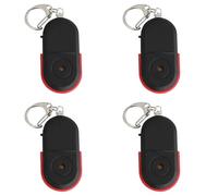 Buhdjfnke 4X Mini Anti-Lost Whistle Key Finder Wireless Alarm Smart Tag Key Locator Keychain Tracker Whistle Sound LED Light