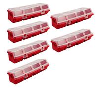 Buhdjfnke 6Pcs Screw Organizers Storage Bins with Lids, Plastic Stackable Hardware Organizer Box for Garage Nails Tool Organizing