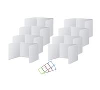 Buhdjfnke 8 Pack Desk Dividers for Students, Waterproof Plastic Study Carrel Divider, Easy to Clean Privacy Classroom Shield White