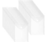 Buhdjfnke A5 Clear File Folders, 96-Pack Plastic Envelopes,7 X 10 File Envelope with Hook& Loop Closure Storage Bag for School