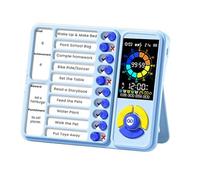 Buhdjfnke ADHD Tool 5-In-1 Visual Timer for Kids Adults, for Kids with Autism, 12/24 Task Timer Visual Schedule Blue