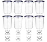 Buhdjfnke Airtight Plastic Paint Storage Containers 8Pcs 1000ml with Mixing Ball Empty Paint Cans Lids for Leftover Paint