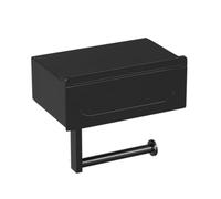 Buhdjfnke Bathroom Organizer with Shelf-Mounted Toilet Paper Holder-Sleek Black, No-Drill Installation, 1pc for Bathroom for Essentials Wall A