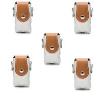 Buhdjfnke Brown+White Golf Bag, Portable Mini Golf Protective Bag, PU Leather Ball Box Bag