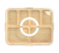 Buhdjfnke Charcuterie Boxes with Clear Lid and Handle, 6 Compartments Bamboo Travel Portable Cheese Board Cutting White