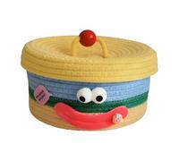 Buhdjfnke Desktop Storage Basket with Lid Woven Snack Storage Box Coffee Table Living Room Woolen Toys Storage Basket B