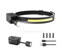 Buhdjfnke Detachable Side Flashlight Rechargeable Headlamp, Motion Sensor Light for Hiking for Mechanics, Outdoor Work