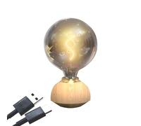 Buhdjfnke Glass LED Table Lamp Touch Dimmable Table Lamp Bulb Shaped Table Lamp for Indoor Decor Bedroom Table Lamp Easy to Use Wood Grain