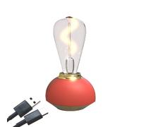 Buhdjfnke Glass Table Lamp LED Touch Table Lamp Dimmable Table Lamp for Indoor Decor Study Bedroom Table Lamp Easy to Use Light Red