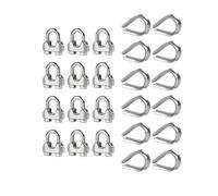 Buhdjfnke Hanger 1/4 Inch M6 Wire Rope Cable Clamp Thimble Cable Clamp Kit for 1/4 Inch Wire Rope Cable Thimble Rigging,12 Set Easy to Use