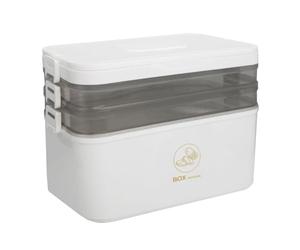 Buhdjfnke Household Large-Capacity Medicine Box Household Emergency Medicine Box Portable Portable Medicine Box Three-Layer Partition, Separate Medicine Storage