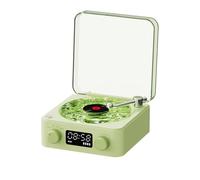 Buhdjfnke KW03 Retro Vinyl Record Speaker RGB Wireless Bluetooth 5.0 Turntable Speaker Player Stereo Sound with White Noise Green