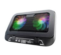 Buhdjfnke LED Light Fan V21 14cm Dual Fan Laptop Cooling Pad 14"-17.3" Foldable Cooler Adjustable Lighting