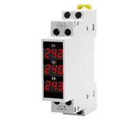 Buhdjfnke - LED Three Phase Voltmeter Mini Digital Display Modular Voltage Meter 80-500VAC Din Rail V1 V2 V3