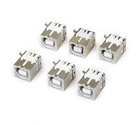 Buhdjfnke Lot of 6pcs Replacement USB Connector socket Type B Female Right Angle