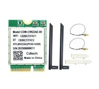 Buhdjfnke M. 2 for Win10/for Win11+ 8DB Antenna RTL8922AE WiFi7 Card 6338Mbps Tri-Band 2.4G/5G/6G Wireless WiFi Adapter Bluetooth5.4